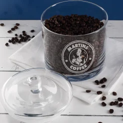 Leonardo Glasdose mit Kaffeemotiv und Ihrem Wunschnamen