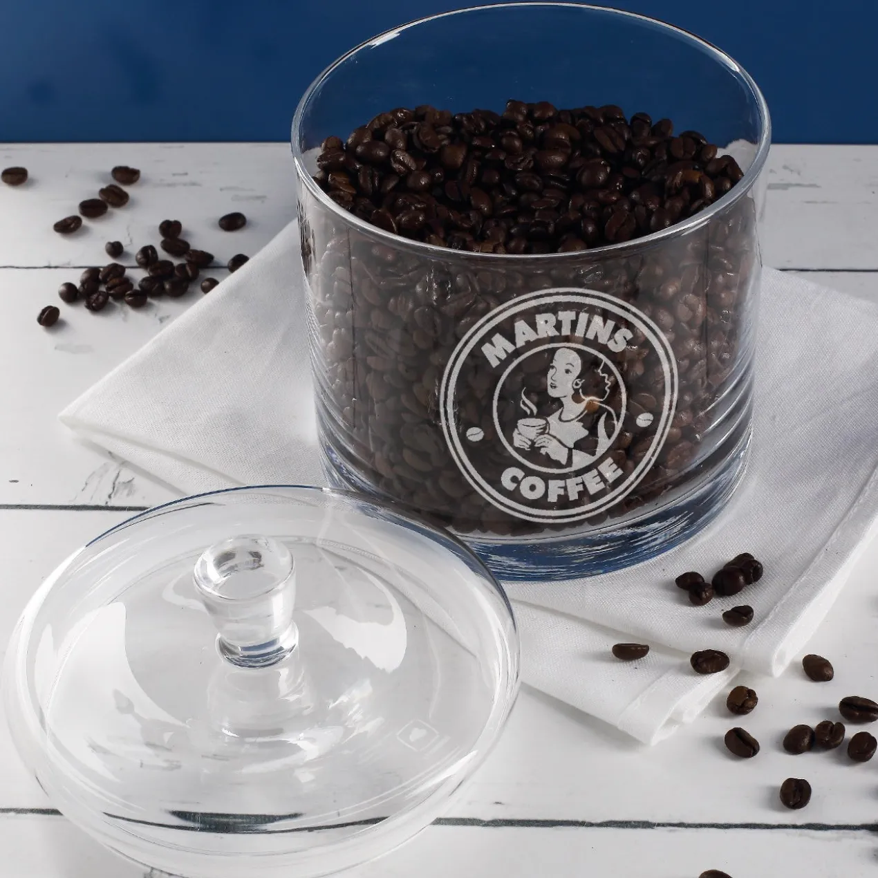 Leonardo Glasdose mit Kaffeemotiv und Ihrem Wunschnamen