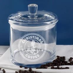 Leonardo Glasdose mit Kaffeemotiv und Ihrem Wunschnamen