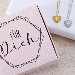 Leonardo Kette mit Herz Anhänger & Gravur einer Initiale | Silber oder Gold