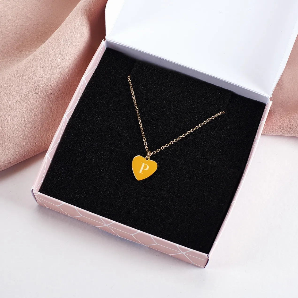 Leonardo Kette mit Herz Anhänger & Gravur einer Initiale | Silber oder Gold