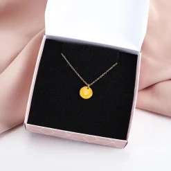Leonardo Kette mit Herz aus Fingerabdrücken und Wunschtext | Gold oder Silber