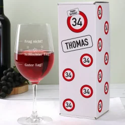 Leonardo Stimmungsglas und Geburtstagsverpackung mit Name und Alter