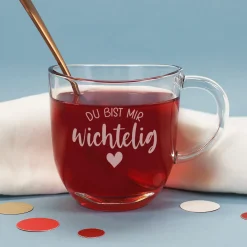Leonardo Teeglas 'Du bist mir wichtelig' mit Gravur | Geschenk zu Weihnachten für Herzensmenschen
