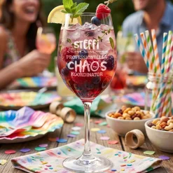 Leonardo Weinglas 'Chaos Koordinator' mit Name & Gravur | Wein Geschenk für Mama & Freundin