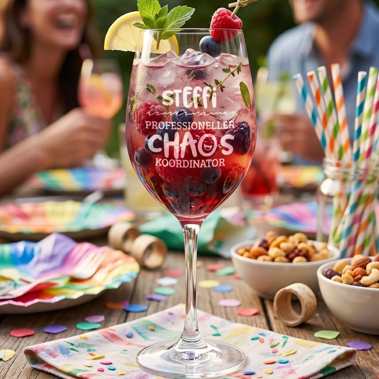 Leonardo Weinglas 'Chaos Koordinator' mit Name & Gravur | Wein Geschenk für Mama & Freundin