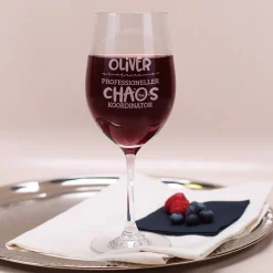 Leonardo Weinglas 'Chaos Koordinator' mit Name & Gravur | Wein Geschenk für Mama & Freundin