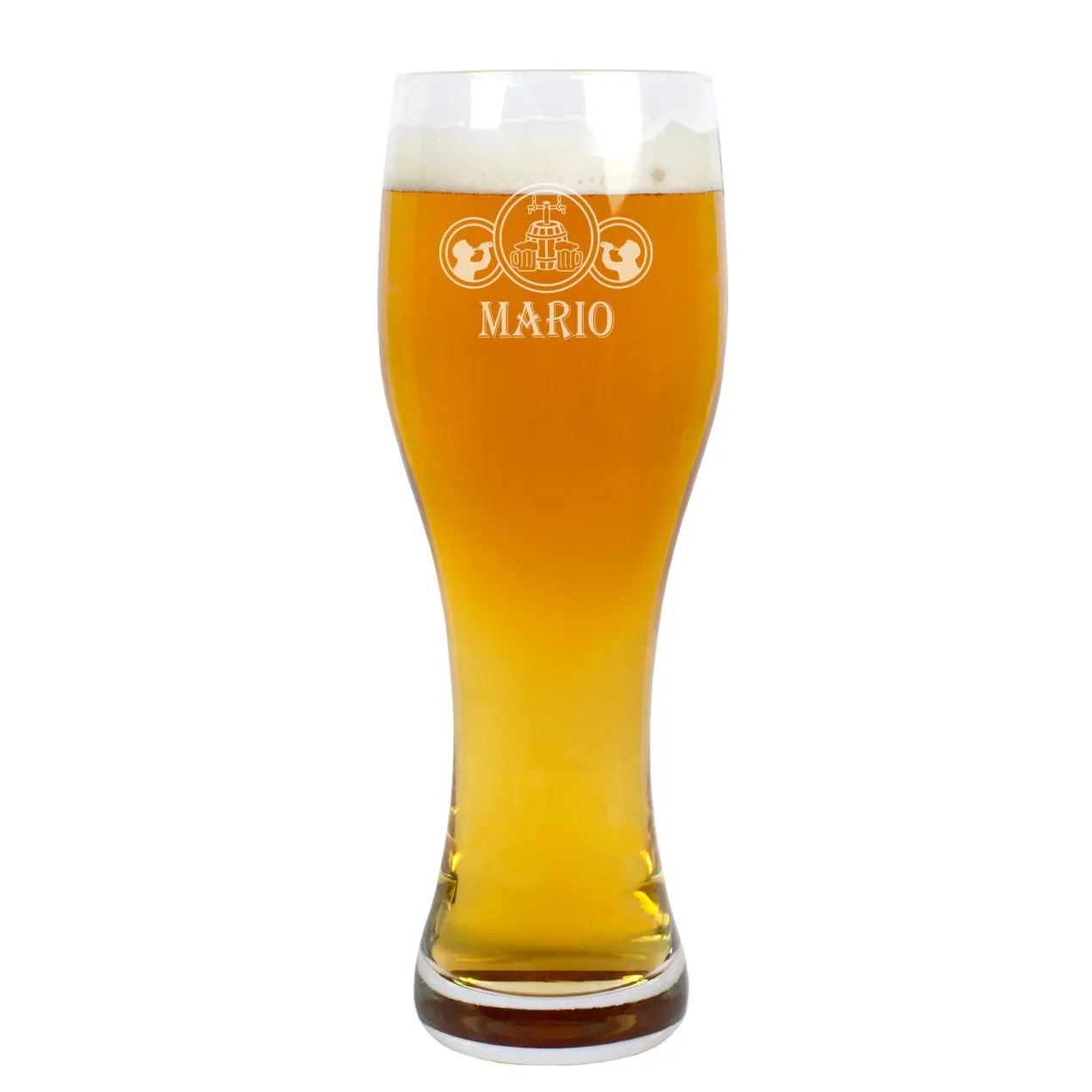 Leonardo Weizenbierglas mit Wunschnamen in zwei Größen