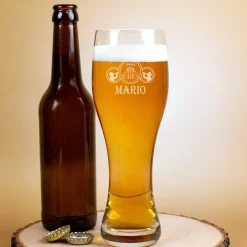 Leonardo Weizenbierglas mit Wunschnamen in zwei Größen