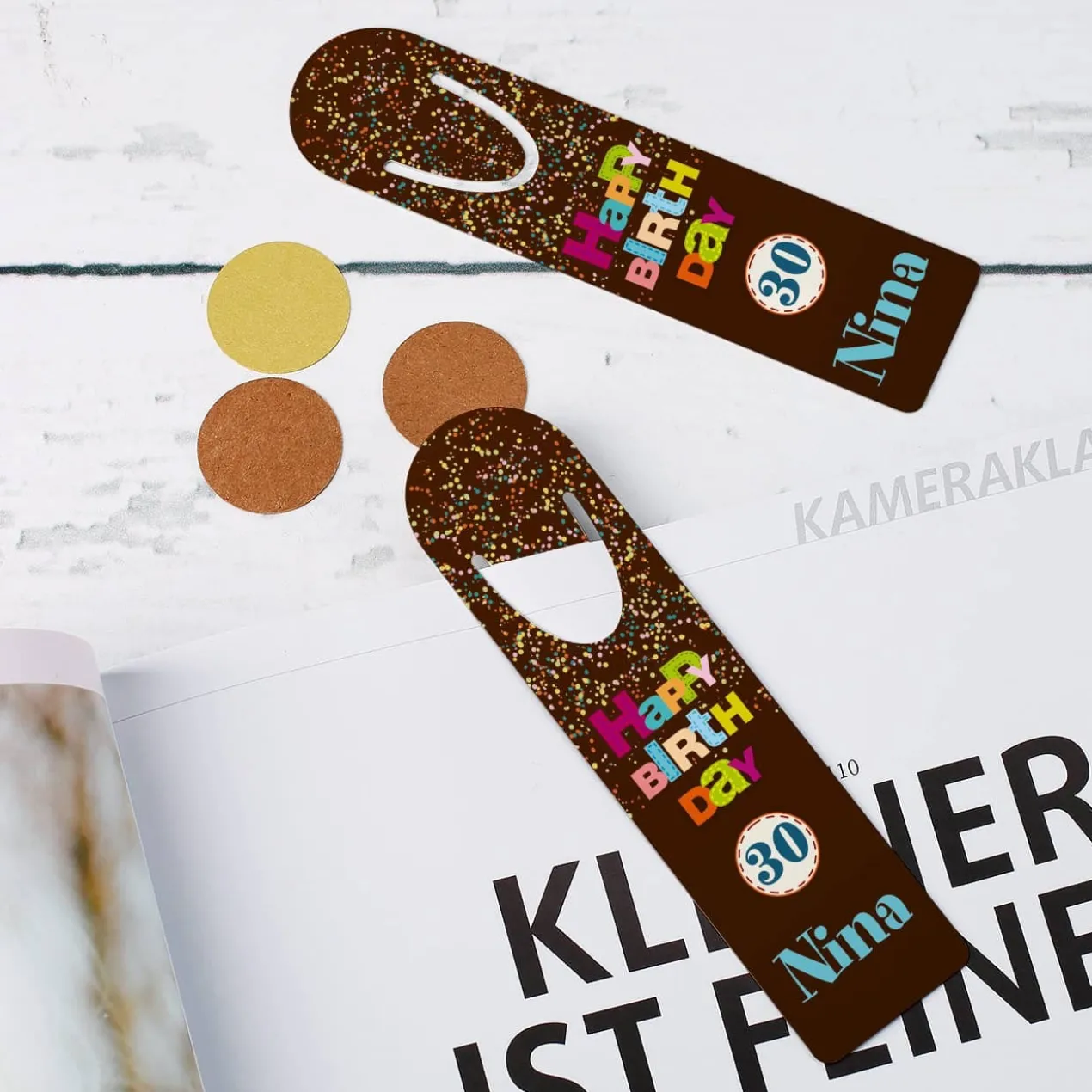2 Lesezeichen zum Geburtstag mit Name und Alter
