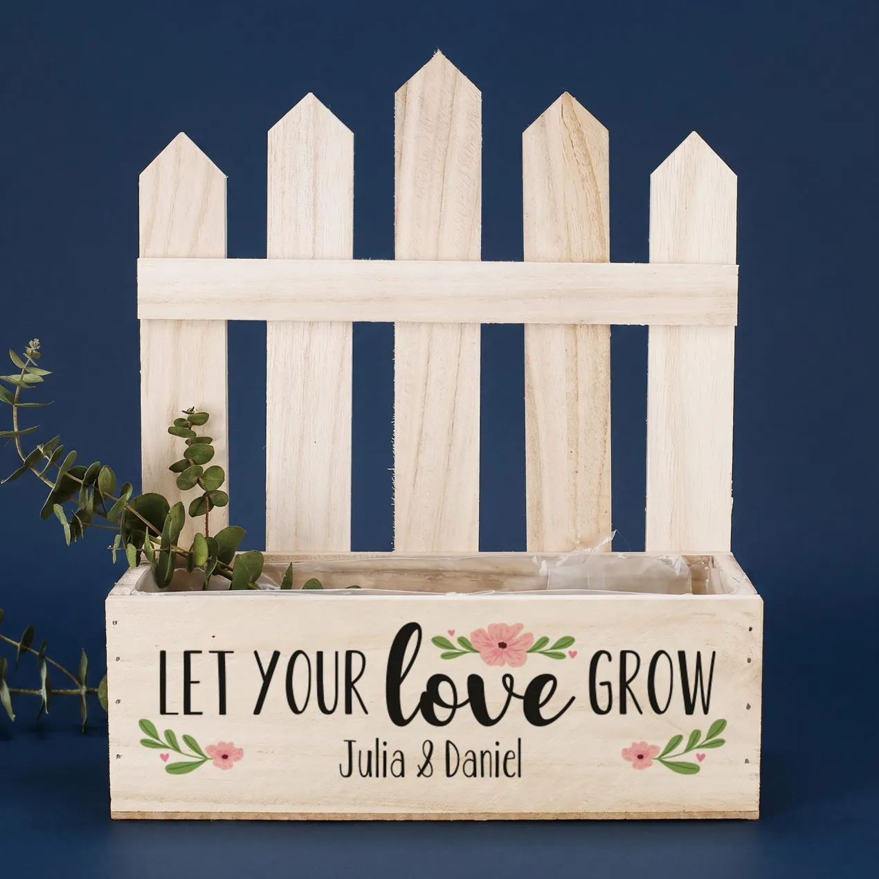 Let your love grow - Pflanzkorb zur Hochzeit mit Ihren Wunschnamen