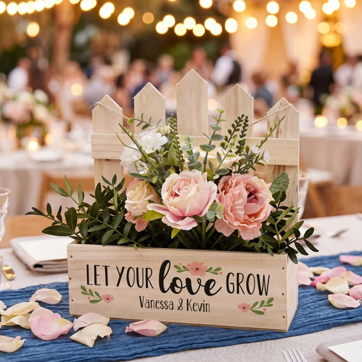 Let your love grow - Pflanzkorb zur Hochzeit mit Ihren Wunschnamen