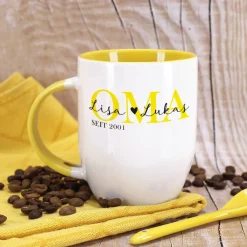 Löffeltasse - Oma seit - mit Wunschtext und Jahreszahl bedruckt