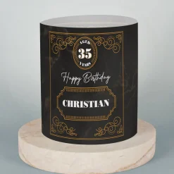 Lichthülle als Tischdeko zum Geburtstag für Männer mit Name und Alter