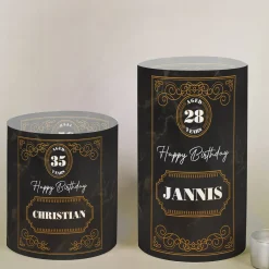 Lichthülle als Tischdeko zum Geburtstag für Männer mit Name und Alter