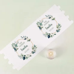 Lichthülle für Kerzen | Tischdeko zur Jugendweihe | 2 Größen | Personalisiert im Eukalyptus-Design