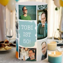 Lichthülle zum Geburtstag mit 10 Fotos bedruckt