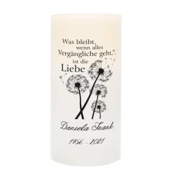 Liebe bleibt - personalisierte LED-Kerze zum Gedenken