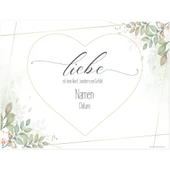 Liebe ist kein Wort, sondern ein Gefühl - großes Hochzeitsbanner zum Ausschneiden