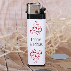 Liebes-Feuerzeug zur Hochzeit mit romantischen Aufkleber