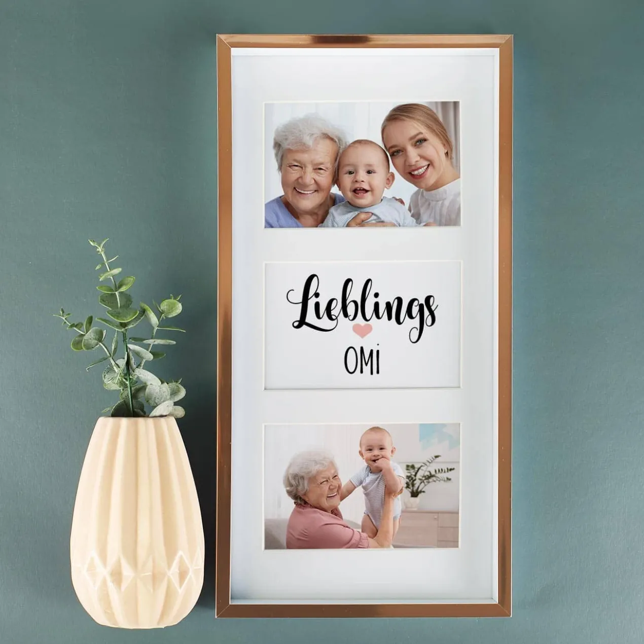 Lieblings... Bilderrahmen mit zwei Fotos und Wunschtext