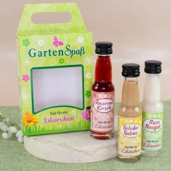 Likör 3er Set 'Gartenspaß' | Nuss-Nougat, Amarena-Kirsch & Schoko-Sahne