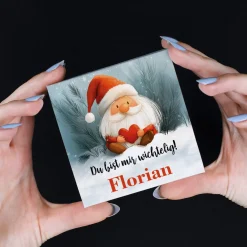 Lindorkugeln in personalisierter Geschenkbox zu Weihnachten | Wichtel-Motiv