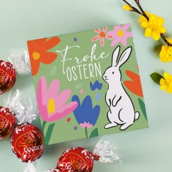 Lindor Kugeln zu Ostern in Geschenkverpackung | 4 Lindt Pralinen als kleines Ostergeschenk