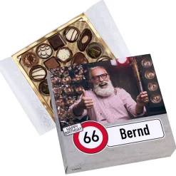 Lindt Geburtstags-Pralinen mit Verkehrszeichen, Foto, Alter & Name