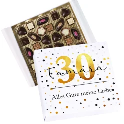 32 Lindt Mini Pralinen alkoholfrei zum Geburtstag mit Name, Alter und Wunschtext
