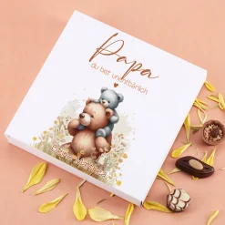 Lindt Pralinen als Geschenk für Papa zum Vatertag personalisiert mit Wunschtext und Bär Motiv