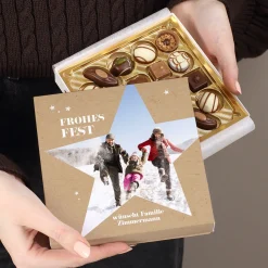 Lindt Pralinen 'Frohes Fest' personalisiert mit Foto & Wunschtext | Süßes Weihnachtsgeschenk