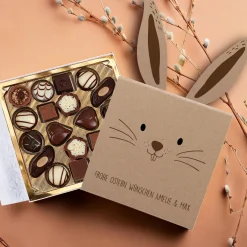 Lindt-Pralinen in niedlicher Hasen-Banderole