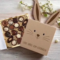 Lindt-Pralinen in niedlicher Hasen-Banderole