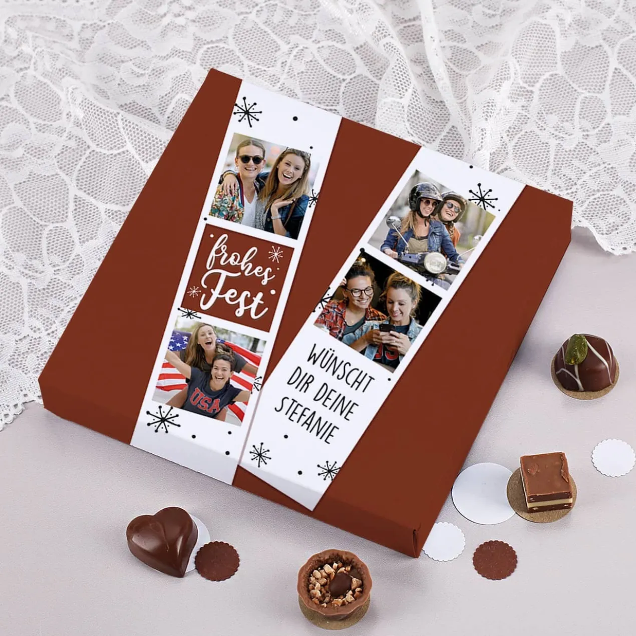 Lindt-Pralinen in persönlicher Foto-Verpackung