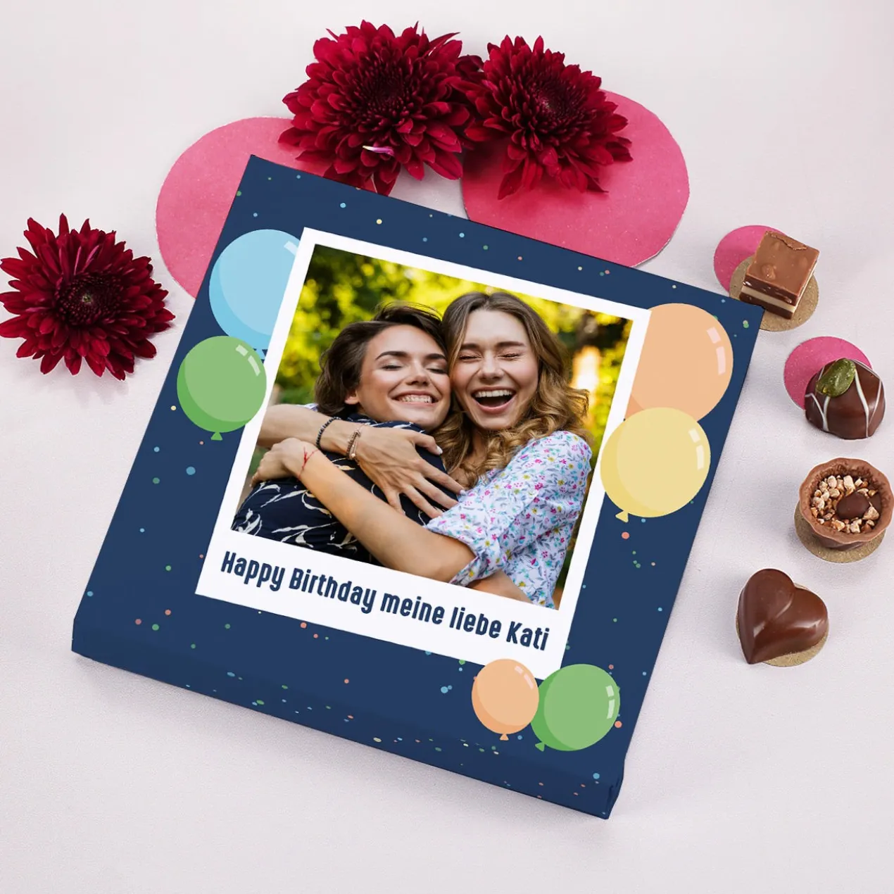 Lindt Pralinen in personalisierter Fotoverpackung zum Geburtstag