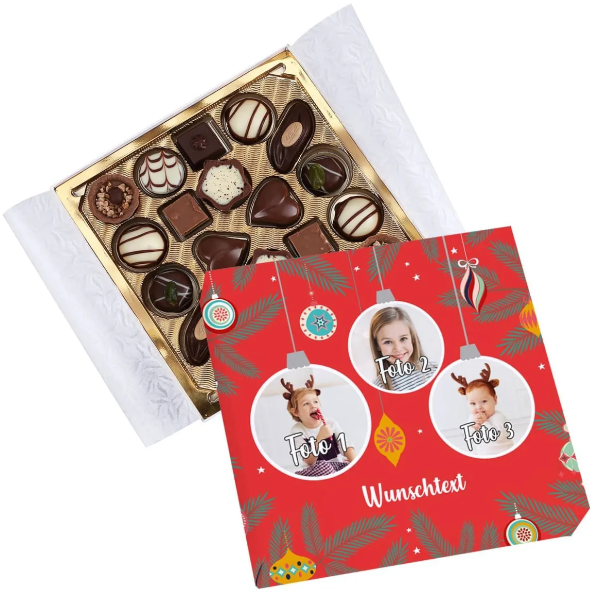 Lindt Pralinen in weihnachtlicher Foto-Verpackung