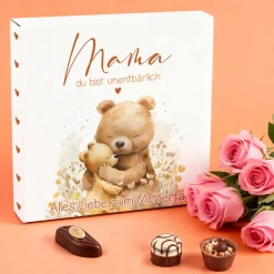 Lindt Pralinen 'Mama du bist unentbärlich' personalisiert mit Wunschtext | Geschenk zum Muttertag