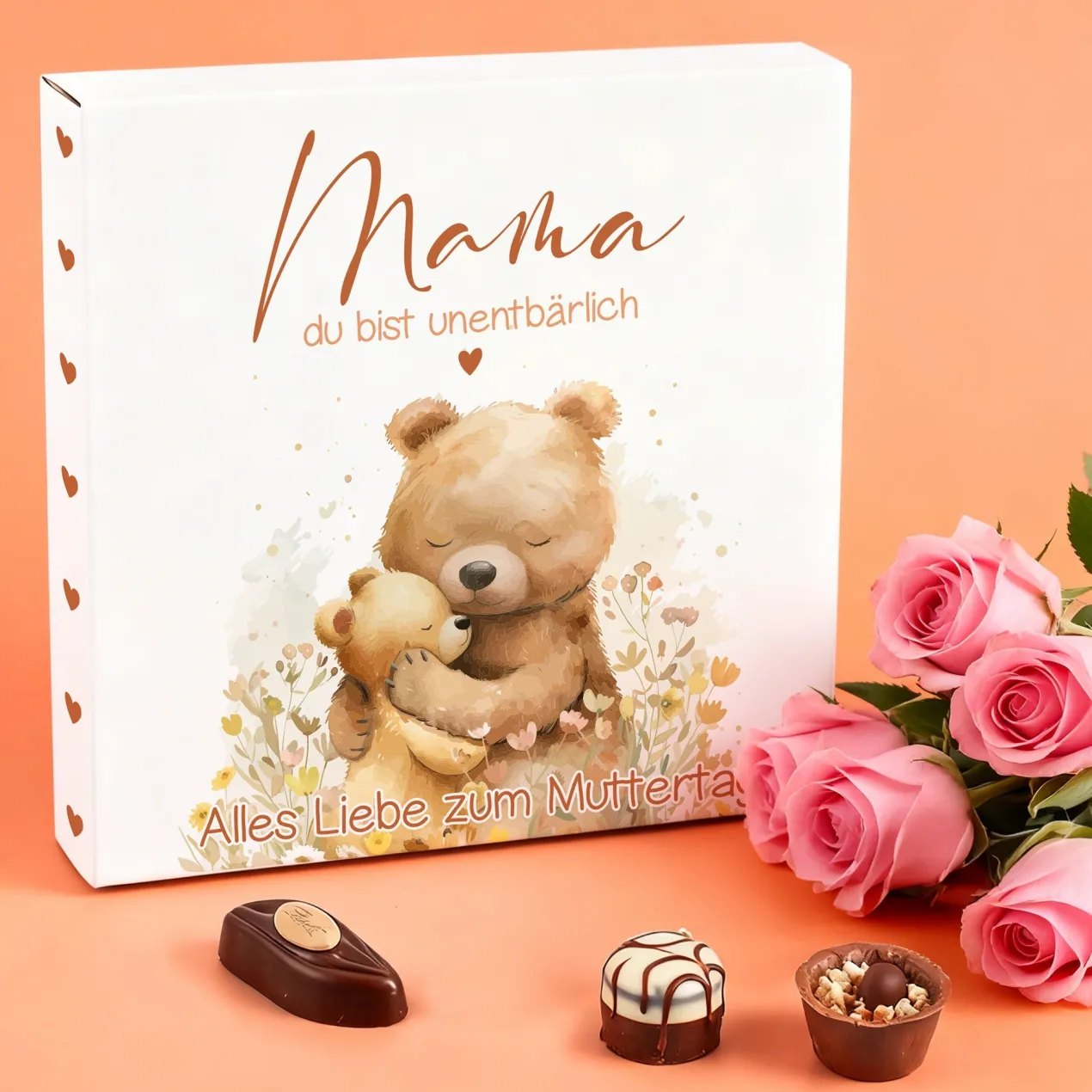 Lindt Pralinen 'Mama du bist unentbärlich' personalisiert mit Wunschtext | Geschenk zum Muttertag