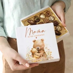 Lindt Pralinen 'Mama du bist unentbärlich' personalisiert mit Wunschtext | Geschenk zum Muttertag