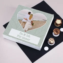 Lindt Pralinen mit Herzfoto-Motiv und Ihrem Wunschtext - individuell gestaltbar