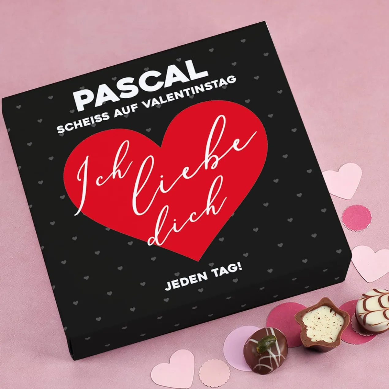 Lindt Pralinen - Scheiß auf Valentinstag... mit Name & Farbauswahl