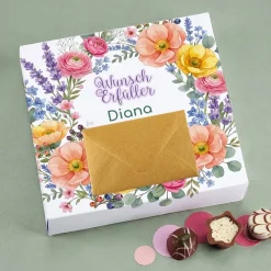Lindt Pralinen Wunscherfüller mit Geldumschlag & Name | Geldgeschenk für Frauen zum Geburtstag