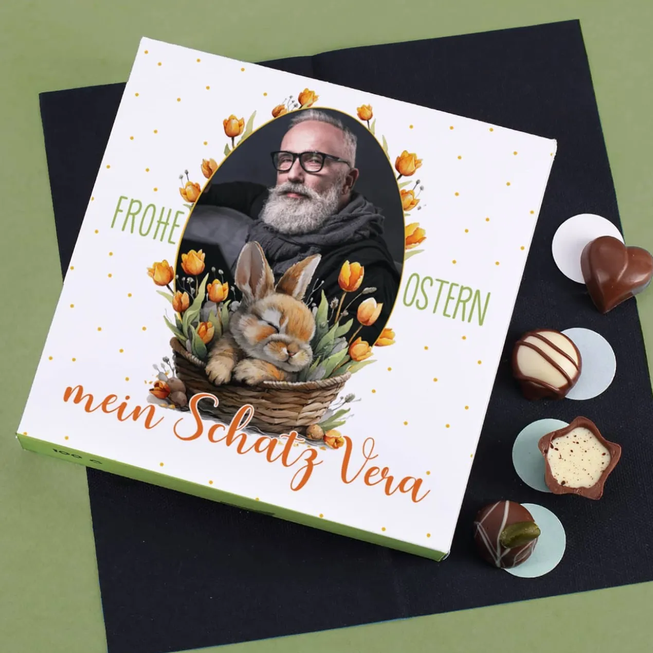 Lindt Pralinen zu Ostern mit Ihrem Foto & Wunschtext