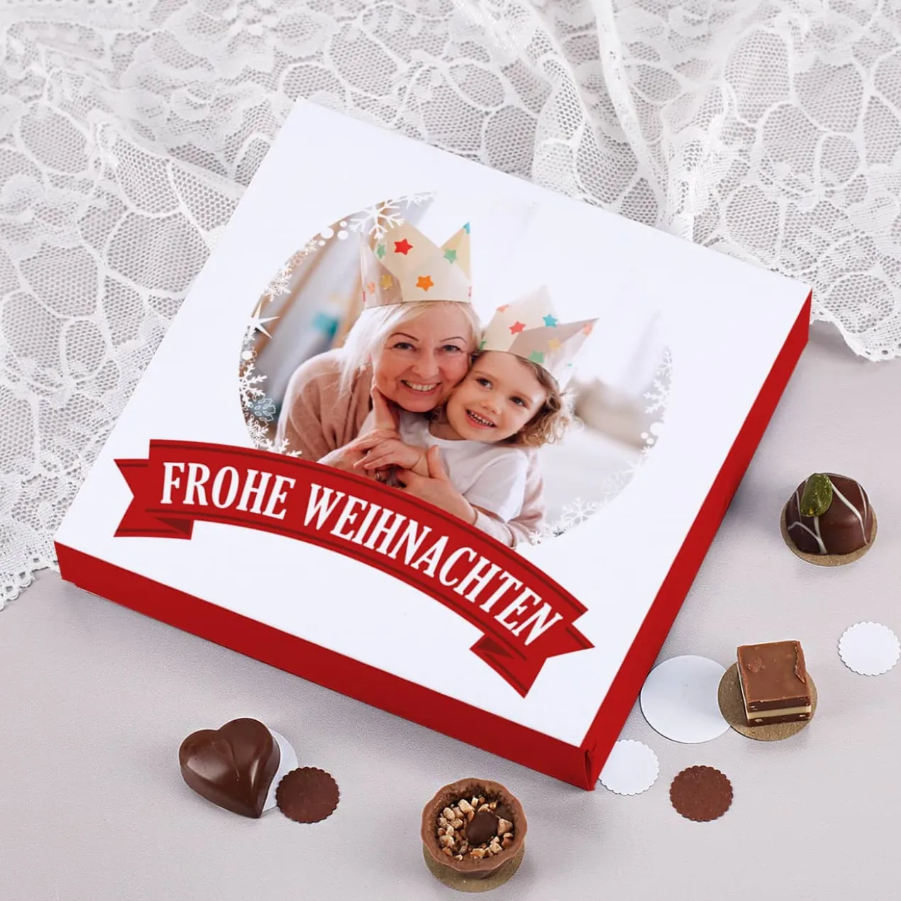 Lindt-Pralinen zu Weihnachten mit toller Fotoverpackung
