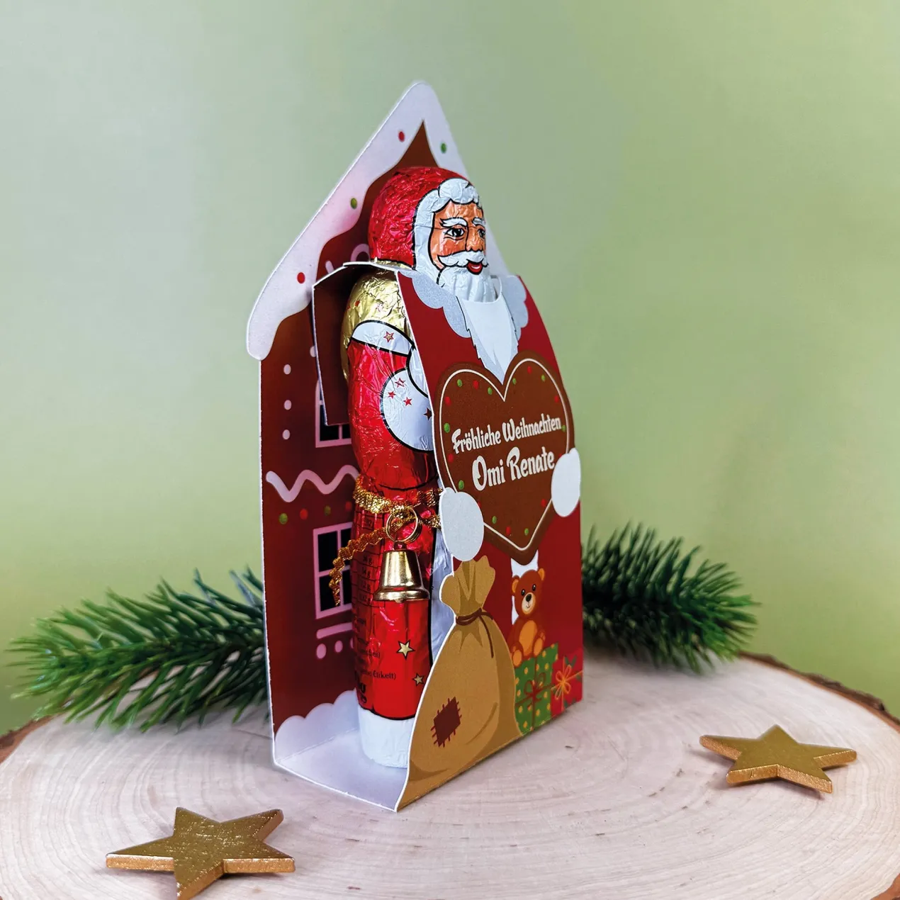 Lindt Schoko-Weihnachtsmann in personalisierter Verpackung | Süßer Weihnachtsgruß mit Name