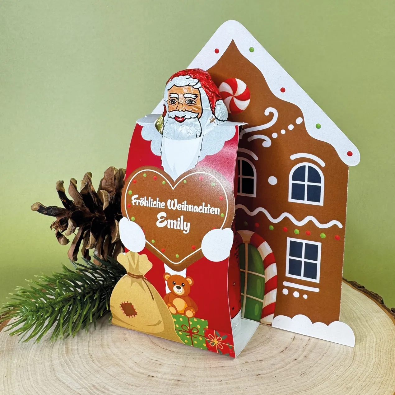 Lindt Schoko-Weihnachtsmann in personalisierter Verpackung | Süßer Weihnachtsgruß mit Name