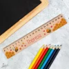 Lineal aus Holz für Mädchen personalisiert mit Name | Bienen Motiv | 20 cm