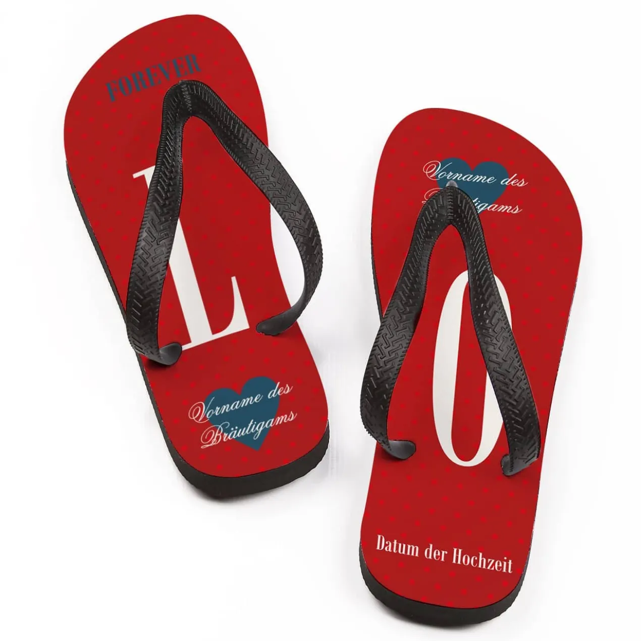 LOVE Sandalen zur Hochzeit für das Brautpaar mit Namen