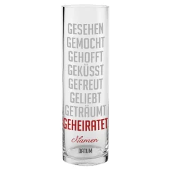Lovestory Vase mit Ihren Namen und Datum